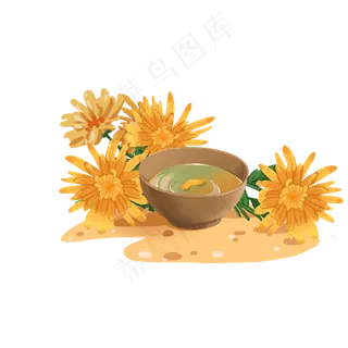 秋季节气菊花和酒组合