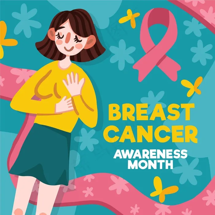 乳腺癌宣传月概念eps,ai矢量模版下载