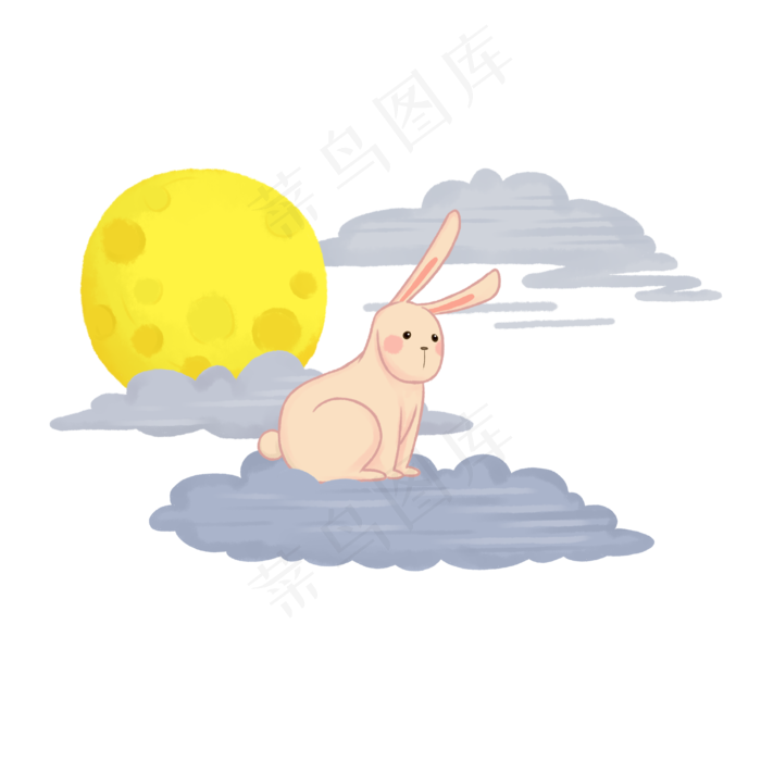 中秋节玉兔圆月(3000X3000(DPI:299))psd模版下载