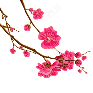 国潮粉色梅花