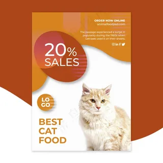 动物食品宣传单,DM传单模板样式