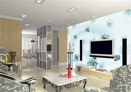 电视墙背景画效果图片