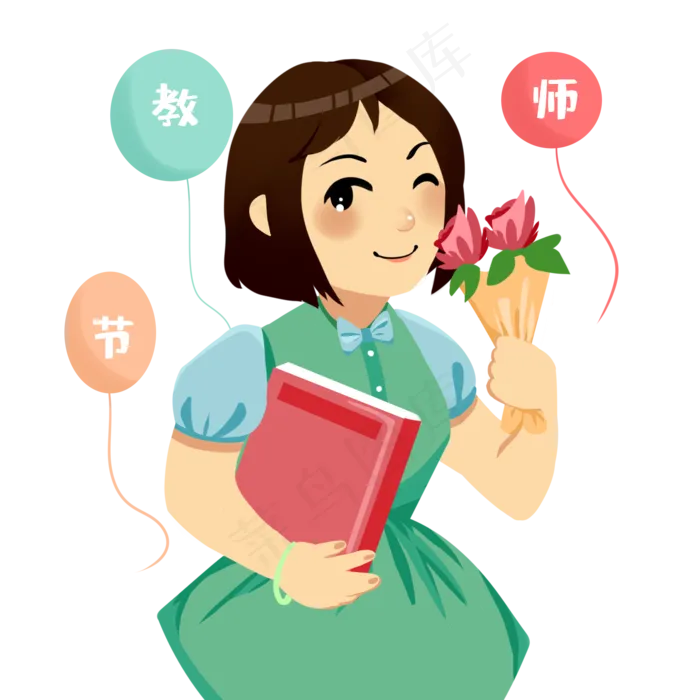 教师节收鲜花(2000X2000(DPI:300))psd模版下载