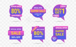 霓虹灯彩色套装销售标签语音泡泡