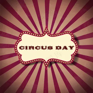 复古背景马戏团日明信片