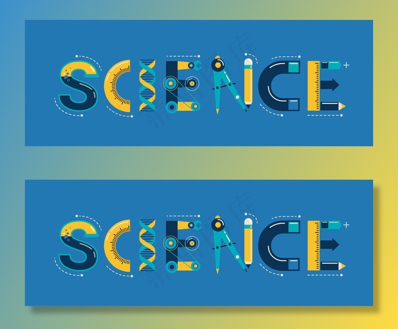 科学横幅banner排版和背景eps,ai矢量模版下载