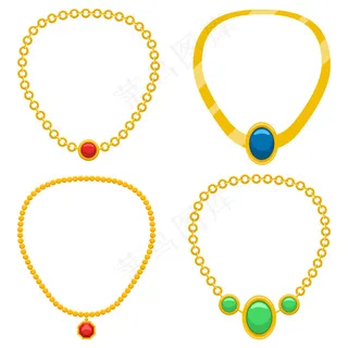 白色背景上孤立的项链设计插图