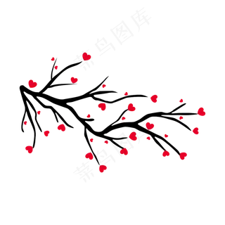 七夕情人节红心爱心爱情矢量装饰