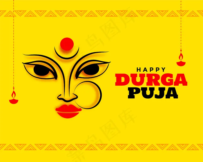 navratri durga pooja节日快乐卡背景eps,ai矢量模版下载