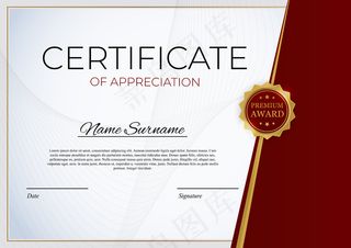 证书模板背景。授予文凭设计空白。