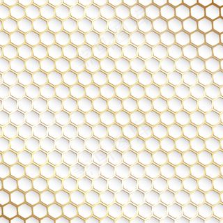 装饰性金白六边形图案背景