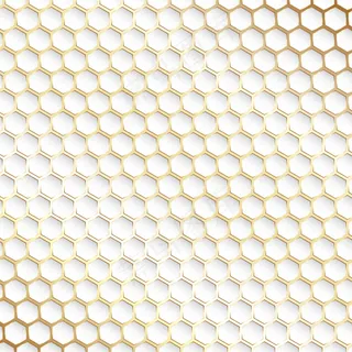 装饰性金白六边形图案背景