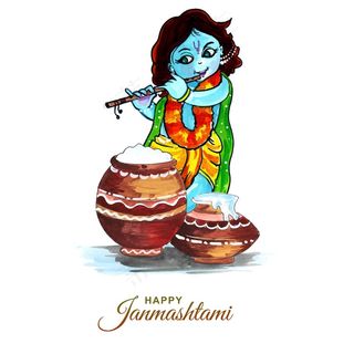 快乐 janmashtami 贺卡背景