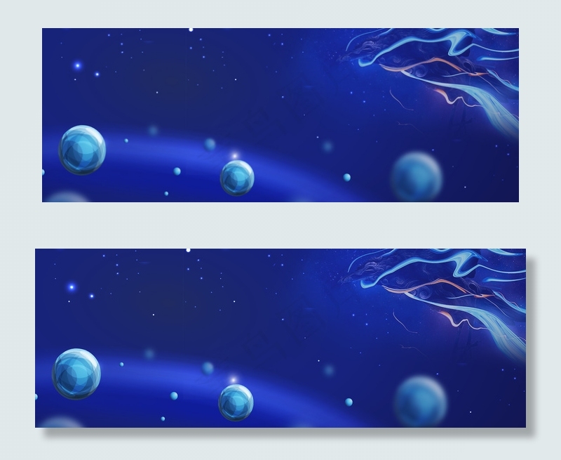 蓝色科技发光球体背景