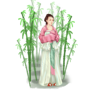 古风小人仕女汉服竹子清新唯美P