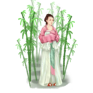 古风小人仕女汉服竹子清新唯美P