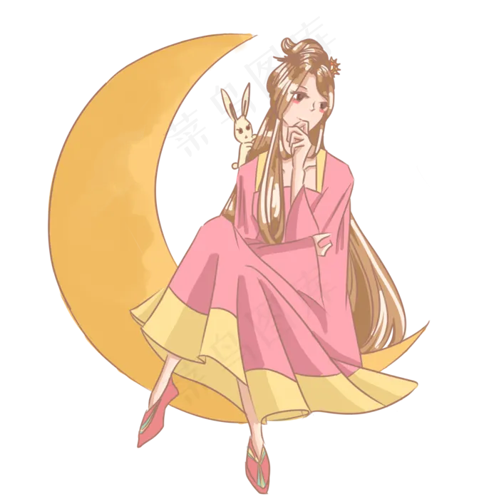 粉衣美丽嫦娥(2000X2000(DPI:300))psd模版下载