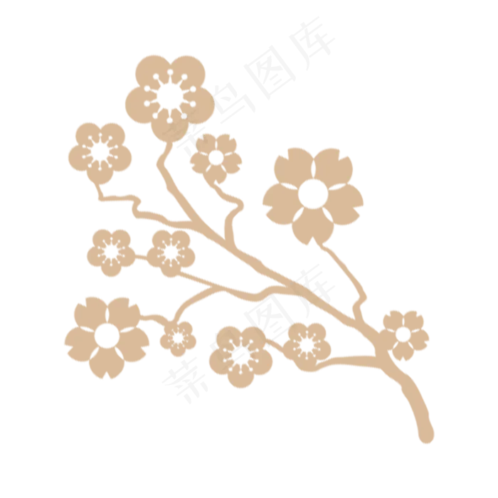 梅花花纹(1500X1500(DPI:300))psd模版下载