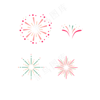 原创扁平撞色烟花