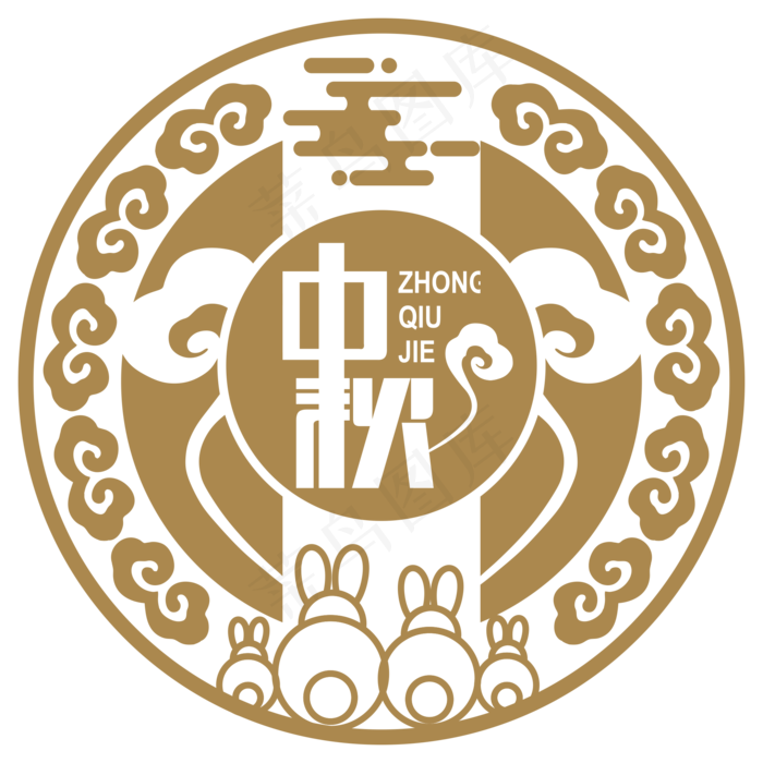 中秋金色装饰矢量素材