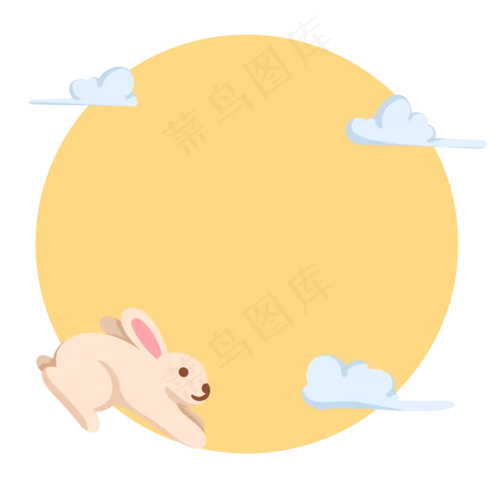 奔月玉兔边框(2000X2000(DPI:299))psd模版下载