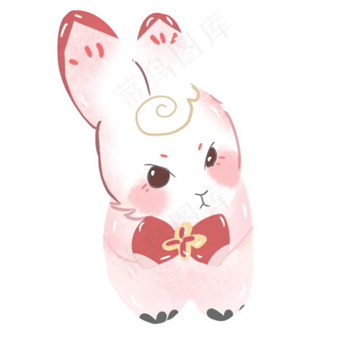 卡通瞪着大眼睛的兔子(2000X2000(DPI:300))psd模版下载