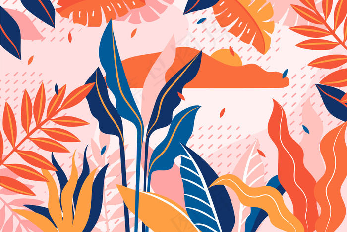 平面抽象花卉背景