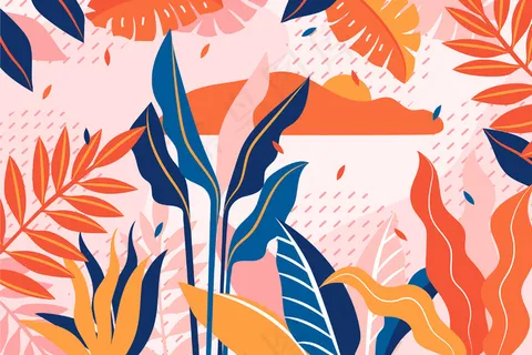 平面抽象花卉背景