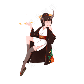 中元节美女鬼怪人物