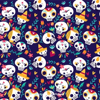 男女头骨无缝图案