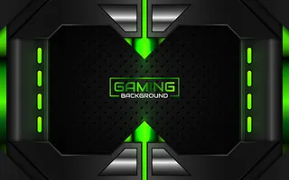 抽象的未来黑色和绿色游戏背景