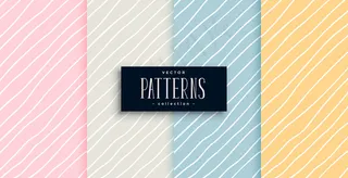 四色优雅手绘线条图案