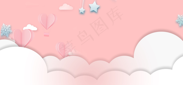 冬季剪纸贴画风格PSDbanner(1920*900px 	       )psd模版下载