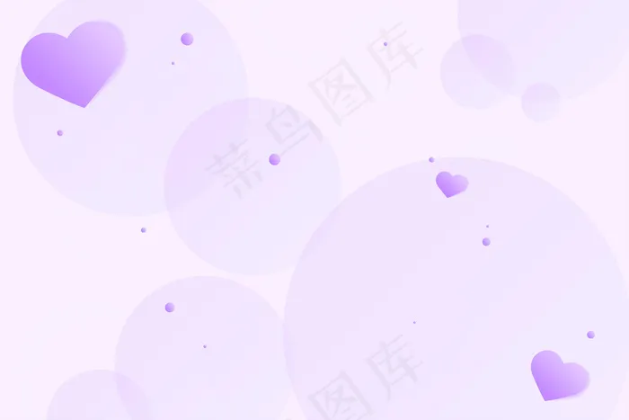 矢量心气泡图案紫色背景eps,ai矢量模版下载