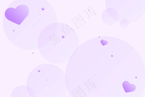 矢量心气泡图案紫色背景