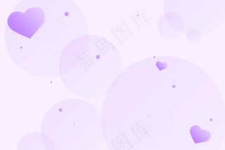 矢量心气泡图案紫色背景