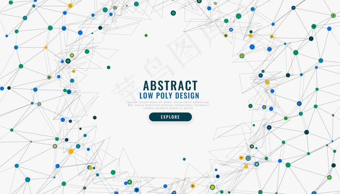 抽象低多边形数字网络网格背景eps,ai矢量模版下载