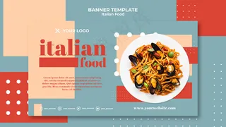 意大利食品模板横幅banner