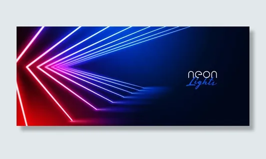 带led线的未来霓虹灯房间