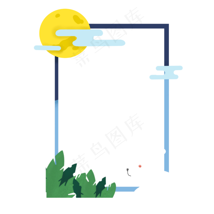 玉兔月圆边框(3000X3000(DPI:300))psd模版下载