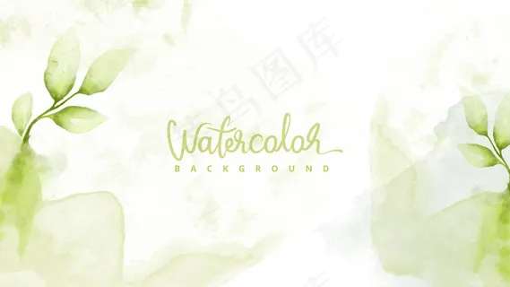 抽象绿色水彩颜料背景