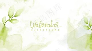 抽象绿色水彩颜料背景