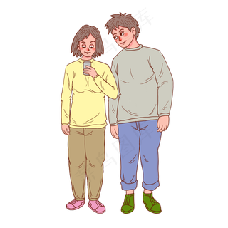 七夕情人节情侣谈恋爱