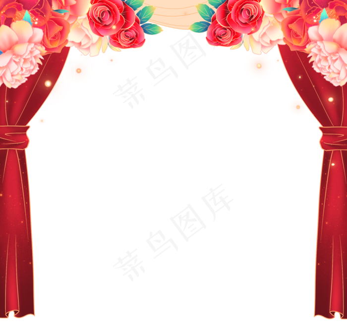 国庆节国潮鲜花帷幕(2066X1955(DPI:300))psd模版下载