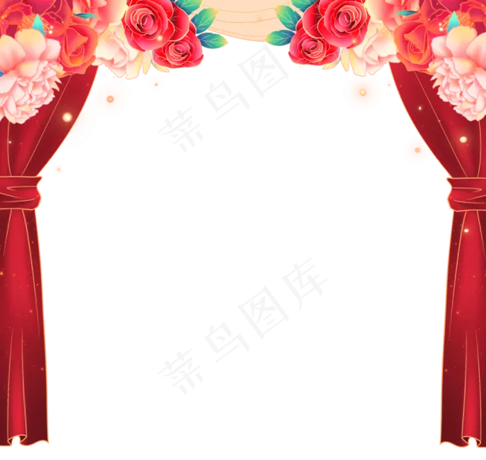 国庆节国潮鲜花帷幕(2066X1955(DPI:300))psd模版下载