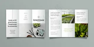 最小三折页小册子模板，带正面和背面