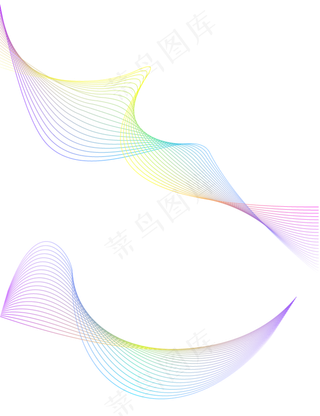 曲线渐变透明网格矢量元素