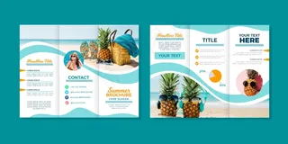 带照片的抽象三折页小册子模板