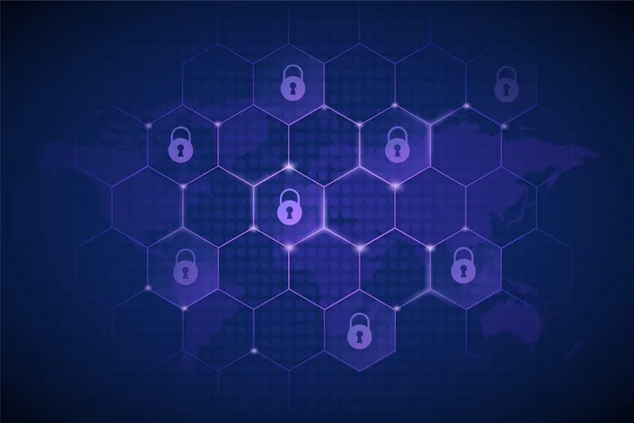 具有未来元素的网络安全背景eps,ai矢量模版下载