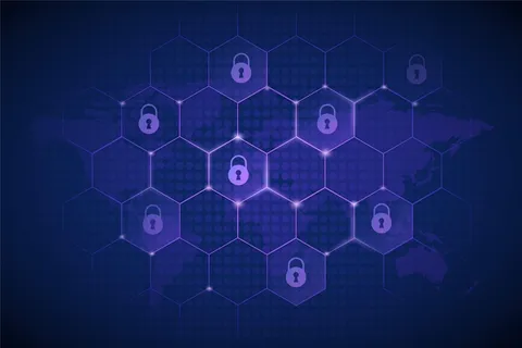 具有未来元素的网络安全背景